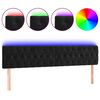 vidaXL LED Kopfteil Schwarz 180x7x78/88 cm Samt