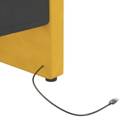 vidaXL Tagesbett mit Matratze USB Gelb Samt 90x200 cm