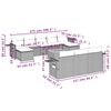 vidaXL 11-teiliges Gartensofa-Set mit Kissen, grau, Polyrattan