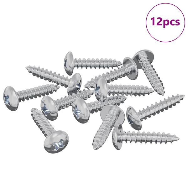vidaXL Holzschrauben 12 pcs Silber M3,5 x 20 mm Stahl