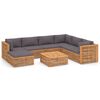 vidaXL 8-tlg. Garten-Lounge-Set mit Dunkelgrauen Kissen Teakholz