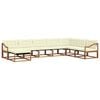 vidaXL Outdoor-Sofagarnitur 8 stk. Natur und Creme Massivholz Akazie