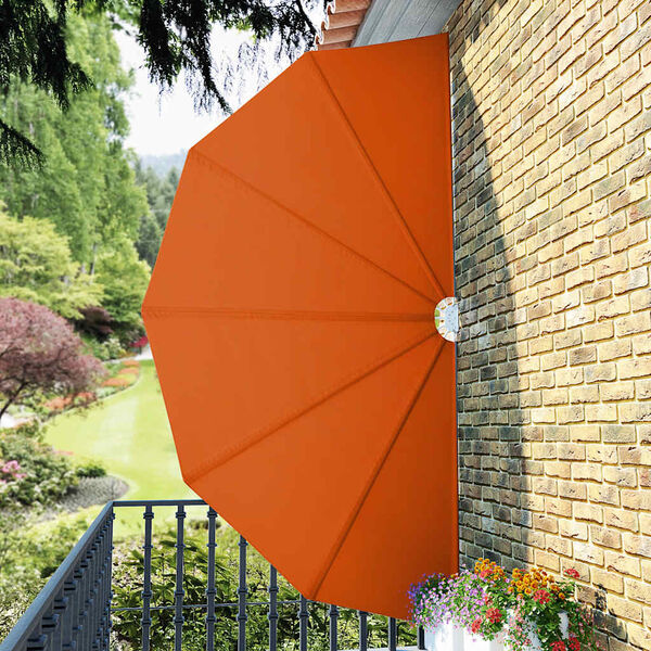 vidaXL Faltbarer Terrassen-Seitenf&auml;cher Terracotta-Rot 200 cm