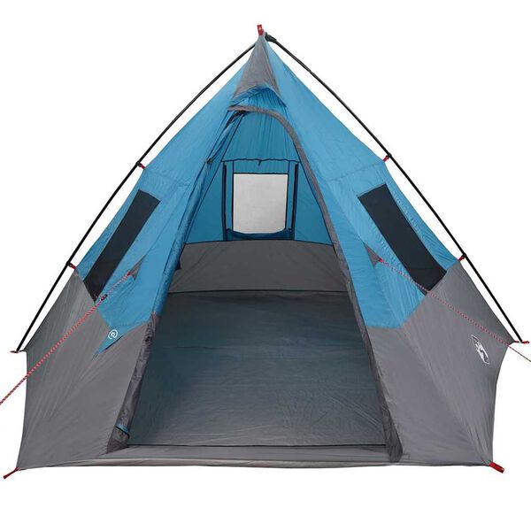 vidaXL Tipi Zelt mit Dach mit Speicher Blau 383 x 338 x 217 cm Taft
