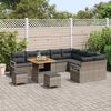 vidaXL Garten-Sofa-Set mit Kissen mit Speicher mit Kissen 12 pcs Grau