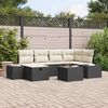 vidaXL Garten-Sofa-Set 7 pcs Schwarz 55 x 62 x 69 cm Poly Rattan
