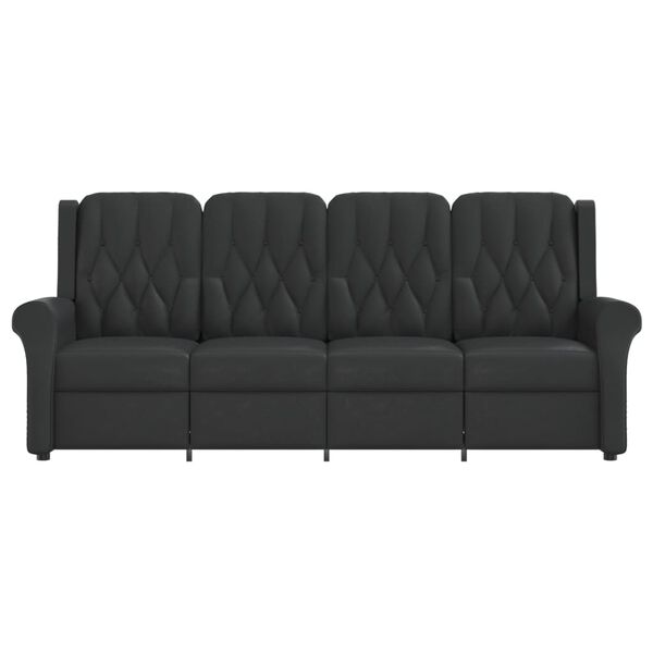 vidaXL 4-Sitzer Massagesessel Schwarz Gl&auml;nzend Kunstleder