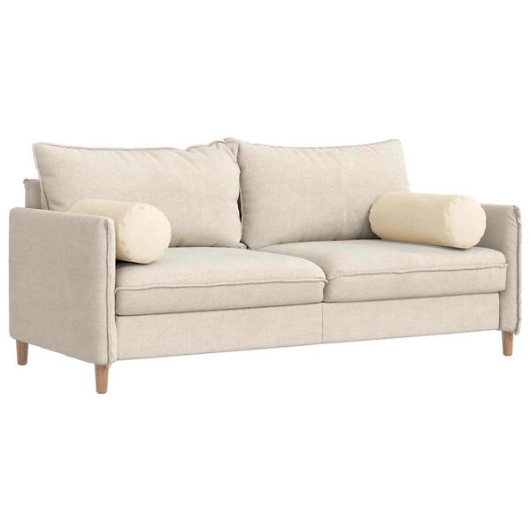 vidaXL Bolsterkissen 2 St&uuml;ck Creme &Oslash; 25 x 70 cm Cordstoff