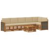 vidaXL Ecksofa Set 6 pcs Natur Massives Akazienholz und Polyester