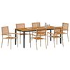 vidaXL Garten Essgruppe 7 pcs Beige und Braun Poly-Rattan