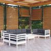 vidaXL 9-tlg. Garten-Lounge-Set mit Kissen Kiefer Massivholz