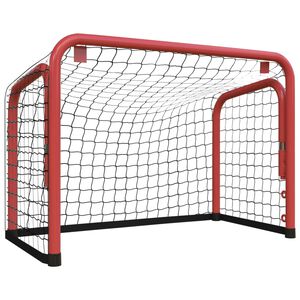 vidaXL Hockeytor mit Netz Rot & Schwarz 68x32x47 cm Stahl & Polyester