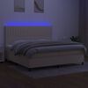 vidaXL Boxspringbett mit Matratze & LED Creme 200x200 cm Stoff