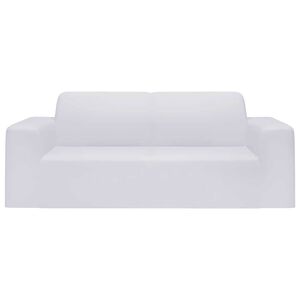 vidaXL Stretch Sofahusse 2-Sitzer Wei&szlig; Polyester-Jersey