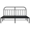 vidaXL Bettgestell mit Kopfteil Metall Schwarz 180x200 cm