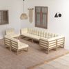 vidaXL 9-tlg. Garten-Lounge-Set mit Kissen Massivholz Kiefer