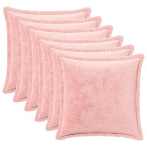 vidaXL Wurfkissen 6 stk. HOUTEN Rosa 50 x 50 cm Flanell