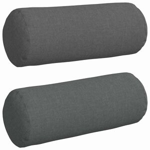 vidaXL Bolsterkissen 2 stk. Stoff Dunkelgrau &Oslash; 15 x 40 cm