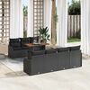 vidaXL Garten-Sofa-Set mit Speicher 8 pcs Schwarz Poly Rattan