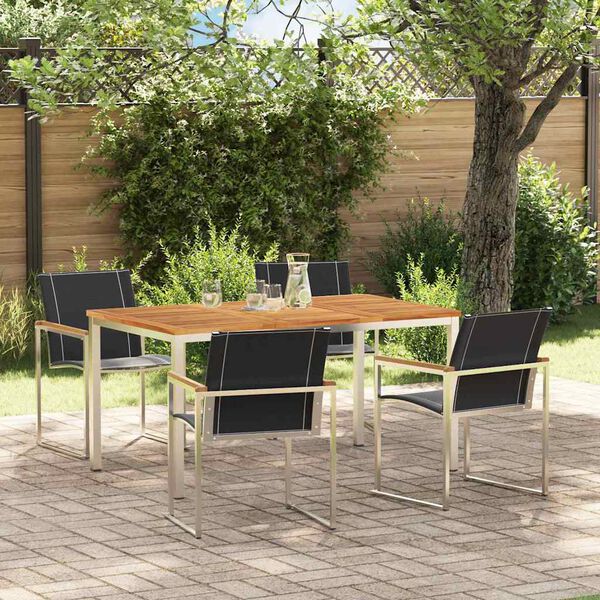 vidaXL Garten-Ess-Set 5 pcs Massives Akazienholz