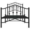 vidaXL Bettgestell mit Kopf- und Fu&szlig;teil Metall Schwarz 80x200 cm