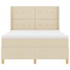 vidaXL Boxspringbett mit Matratze Creme 160 x 200 cm Stoff