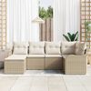 vidaXL Garten-Sofa-Set mit Kissen 6 pcs Beige und Weiß Poly Rattan
