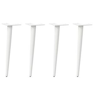 vidaXL Couchtischbeine Konische Form 4 Stk. Wei&szlig; 30-31 cm Stahl