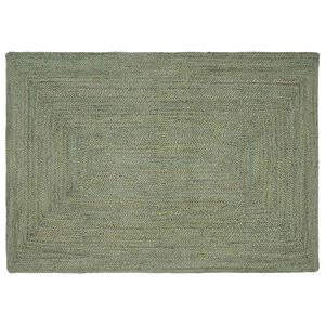 vidaXL Bereichsteppiche Rechtwinklig Olive Gr&uuml;n 120 x 170 cm Jute