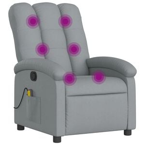 vidaXL Massage-Relaxsessel, hellgrauer Stoff