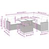 vidaXL 7-tlg. Garten-Sofagarnitur mit Kissen Schwarz Poly Rattan Akazie