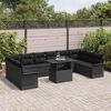 vidaXL Sofa Set mit Kissen 11 pcs Schwarz Poly-Rattan