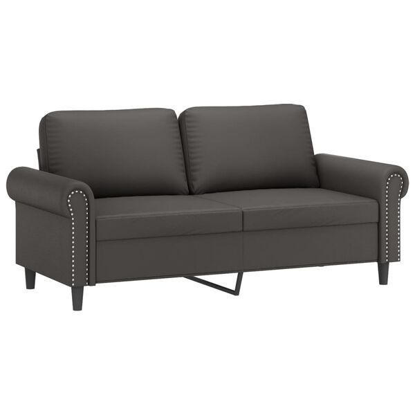vidaXL 2-Sitzer-Sofa Grau 140 cm Kunstleder