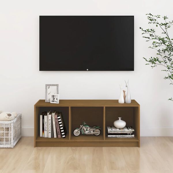 vidaXL TV-Schrank Honigbraun 104x33x41 cm Massivholz Kiefer