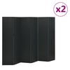 vidaXL 6-tlg. Raumteiler 2 Stk. Schwarz 240x180 cm Stahl