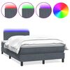 vidaXL Boxspringbett mit Matratze & LED Dunkelgrau 120x210 cm Samt