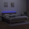 vidaXL Boxspringbett mit Matratze & LED Taupe 180x200 cm Stoff
