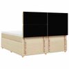 vidaXL Boxspringbett mit Matratze Creme 200x200 cm Stoff