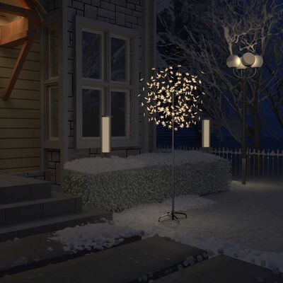 vidaXL Weihnachtsbaum 200 LEDs Warmweißes Licht Kirschblüten 180 cm