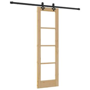 vidaXL Schiebet&uuml;r ORKDAL Nat&uuml;rlich und Schwarz 61 x 198,5 cm