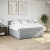 vidaXL Boxspringbett mit Matratze Hellgrau 180x200 cm Stoff
