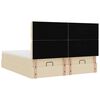vidaXL Ottoman-Bett mit Matratzen Creme 180x200 cm Stoff