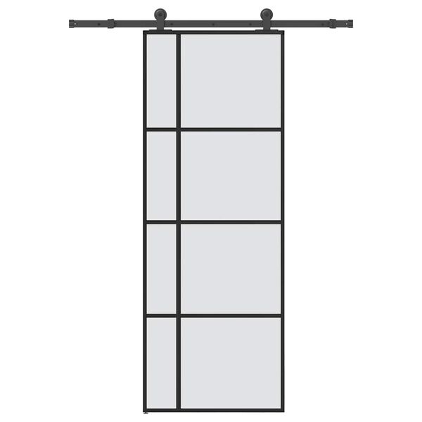 vidaXL Schiebet&uuml;r mit Beschlag 76x205 cm ESG-Glas & Aluminium