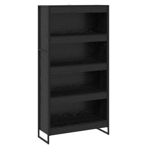 vidaXL B&uuml;cherregal 80 x 30 x 155 cm Holzwerkstoff Schwarz Eichen-Optik