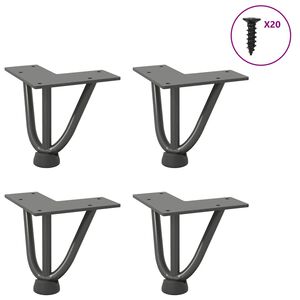 vidaXL Haarnadelbeine f&uuml;r Couchtisch 4 Stk. Anthrazit 10 cm Massivstahl