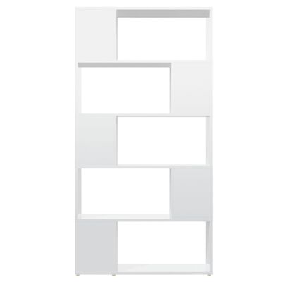 vidaXL Bücherregal Raumteiler Hochglanz-Weiß 80x24x155cm Holzwerkstoff