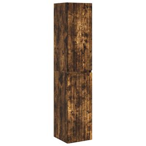 vidaXL Wandmontierter Badezimmerschrank Ger&auml;ucherte Eiche