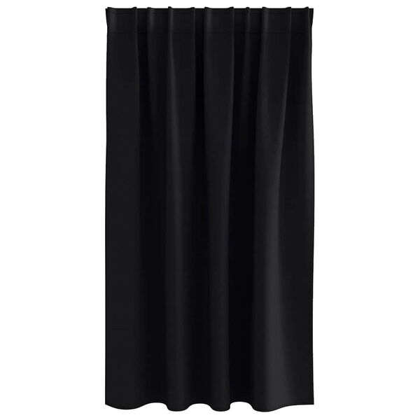 vidaXL Verdunkelungs-Vorh&auml;nge mit Ringen 2 pcs Schwarz 140 x 140 cm