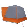 vidaXL Campingzelt Grau und Orange 420 x 420 x 227 cm Polyester