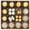 vidaXL Weihnachtskugel-Set 40 pcs Weiß und Gold Kunststoff